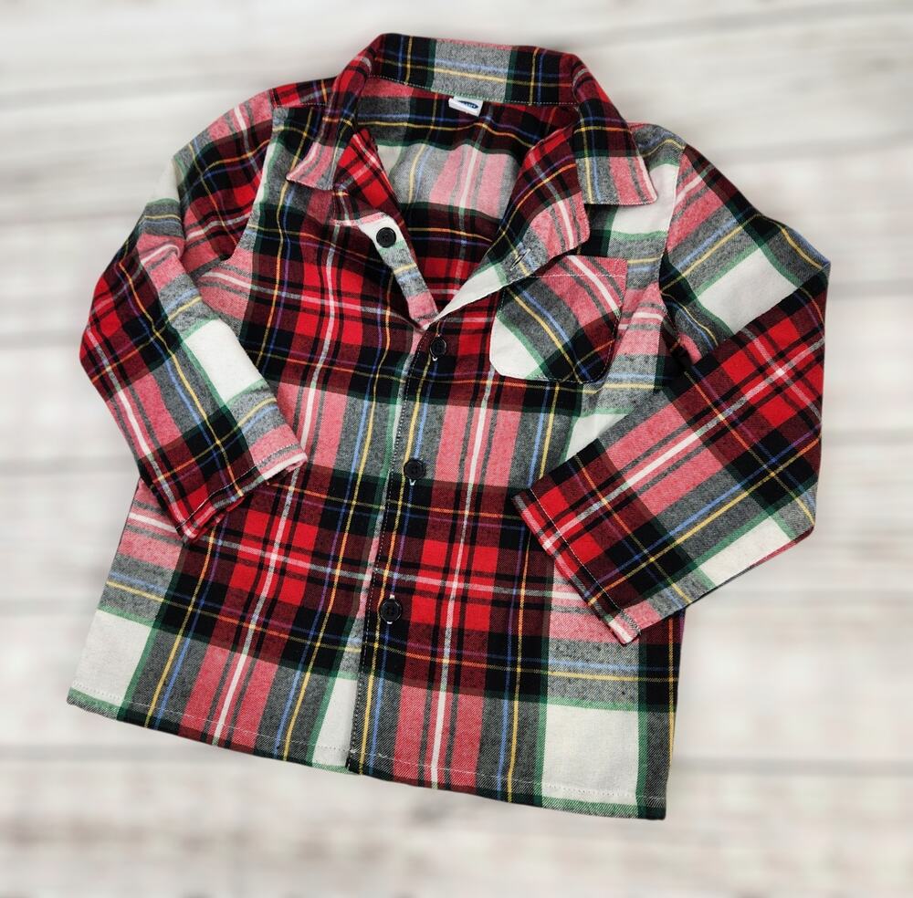Old Navy Boys Button Down Red Plaid Size 4t Fall
